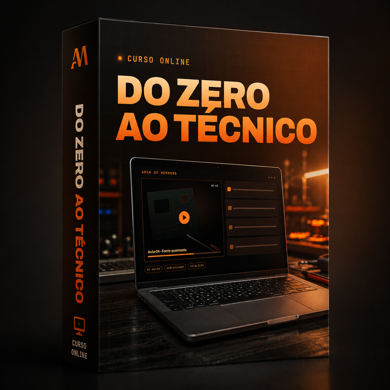 Mockup do Curso de Manutenção de Computadores — Do Zero ao Técnico